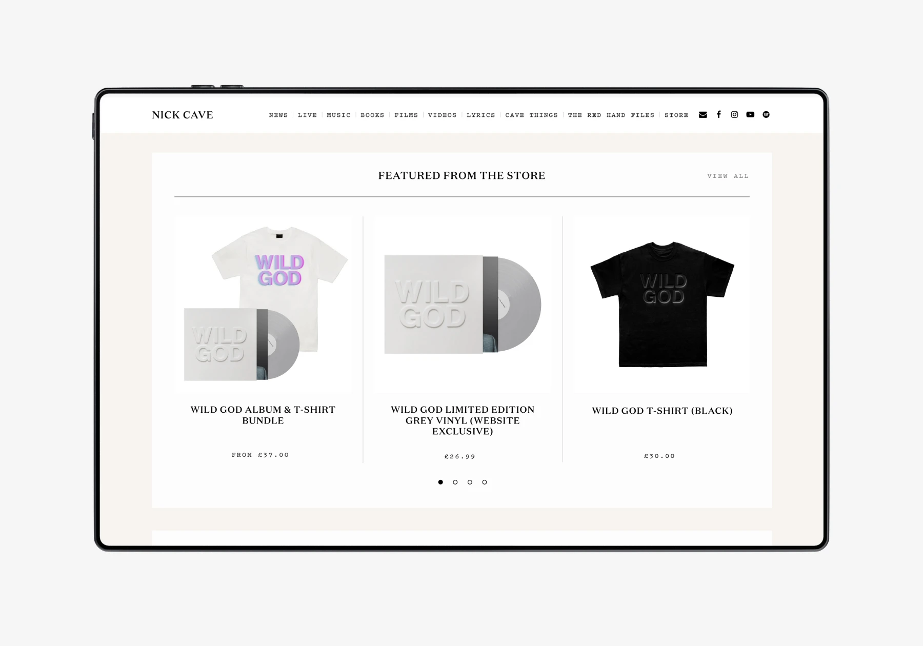 Custom WordPress development for Nick Cave official site
