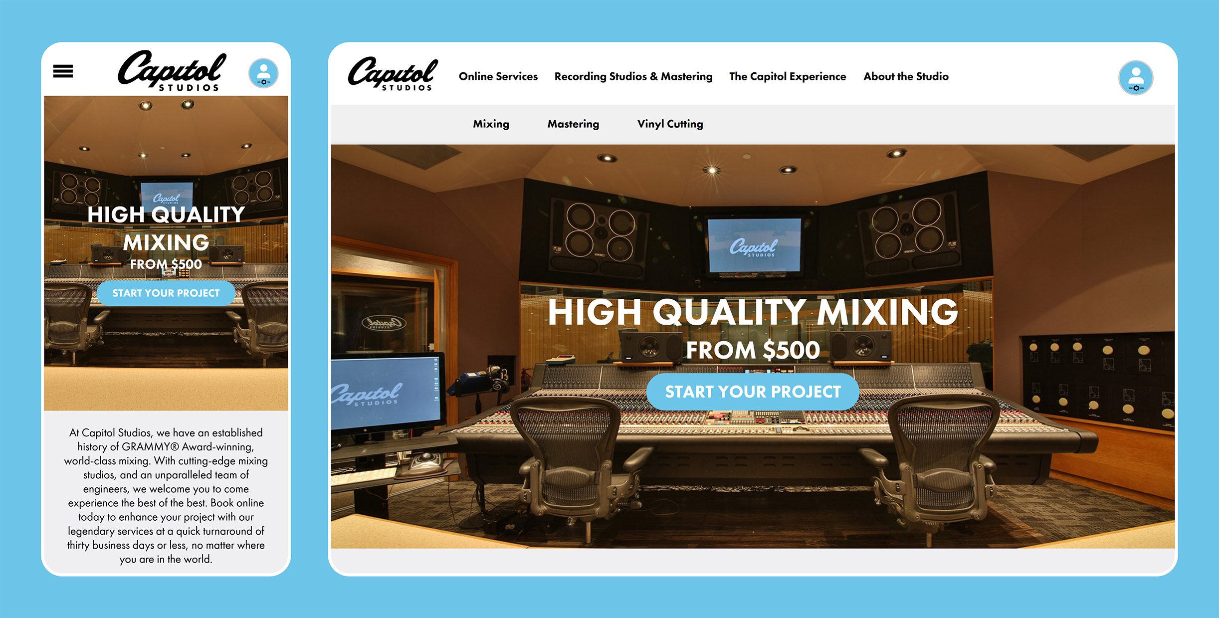 capitol records web design - Mixing Desk