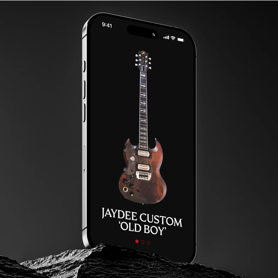 Custom blackletter logo for Tony Iommi music brand identity by The Creative Corporation